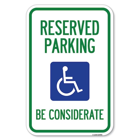 Reserved Parking-With Handicap Symbol Heavy-Gauge Aluminum Sign